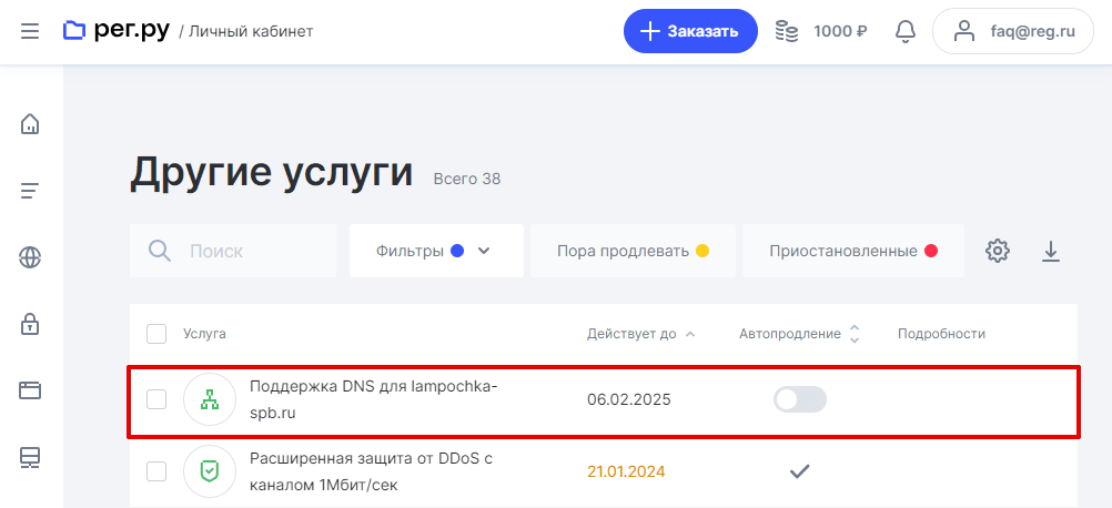 Поддержка DNS 3