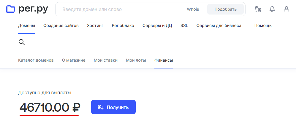 Финансы в Магазине доменов 1