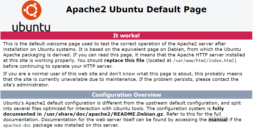 Страница-заглушка на веб-сервере Apache