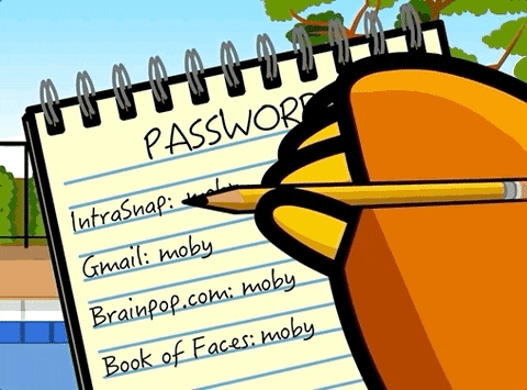 Gif демонстрирует, что пароли должны быть разными для разных аккаунтов